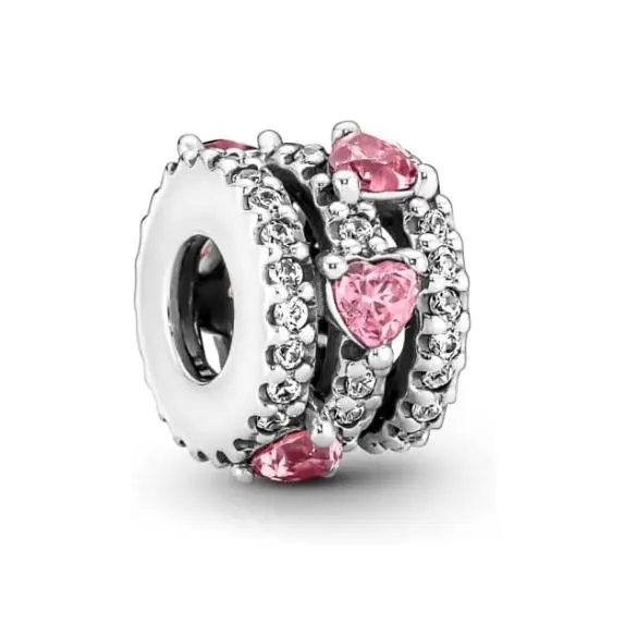 PANDORA Charm CorazonesTriple Halo de Plata y circonitas 791161 C01 TALLA ÚNICA MUJER, Viene con embalaje de Caja de regalo original. - 1