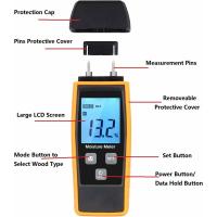Probador de humedad para pared y madera, medidor de fugas, humedad, mortero de cemento, detector de contenido de agua con retroiluminación LCD (amarillo) - details 0