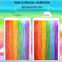 2 Pack Cortinas De Foil Mardi Gras Con Borlas Metálicas Para Decoración De Fiestas De Cumpleaños Boda Y Decoraciones De Fiesta Mardi Gras - details 13