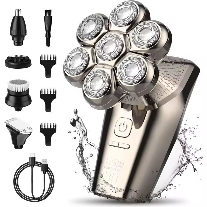Cabeza Profesional IPX7 Impermeable Recargable Máquina de Maquillaje Rotative Eléctrica Hombre 5 en 1 - 1