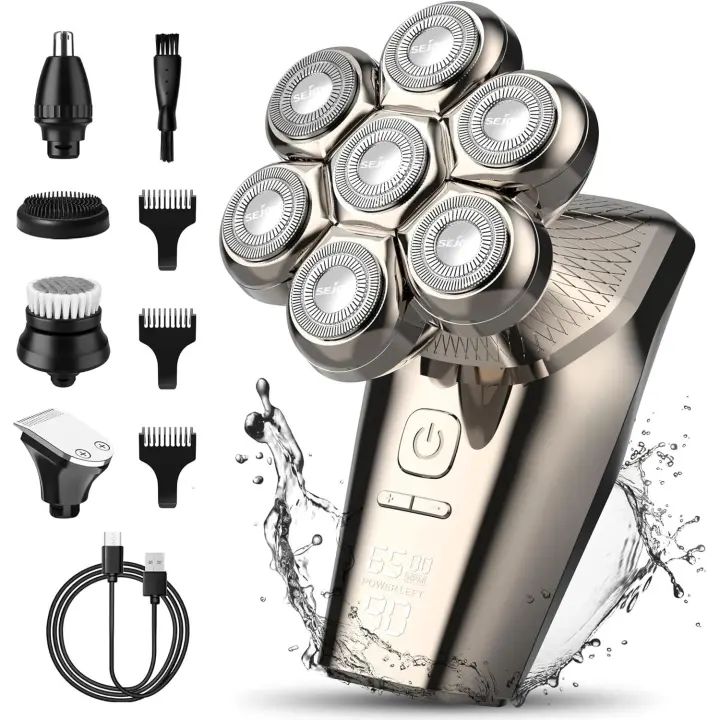 Cabeza Profesional IPX7 Impermeable Recargable Máquina de Maquillaje Rotative Eléctrica Hombre 5 en 1 - 1