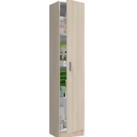 Armario auxiliar de 1 puerta con 3 estantes regulables. Compacto, funcional y reversible. Medidas: 180x37x37 cm. Acabado blanco, resistente y fácil de combinar. - details 2