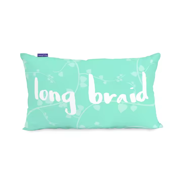 Happyfriday- Long braid Funda de cojín 50x30 cm, Fundas de cojines infantiles 100% Algodón, calidad de 150 hilos, Fabricado en España - 1