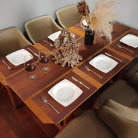 Juego De 6 Tapetes Para Mesa Con Tazas De Acompañamiento En Color Negro Tapetes De Vinilo Tejidos Cruzados Antideslizantes Lavables Para Comedor Cocina Restaurante Estilo Moderno - details 2