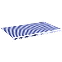 Vidaxl Tela de Repuesto para Toldo 6x3,5 M Color Azul y Blanco Protección Rayos UV Terraza Patio Exterior Jardín - details 0