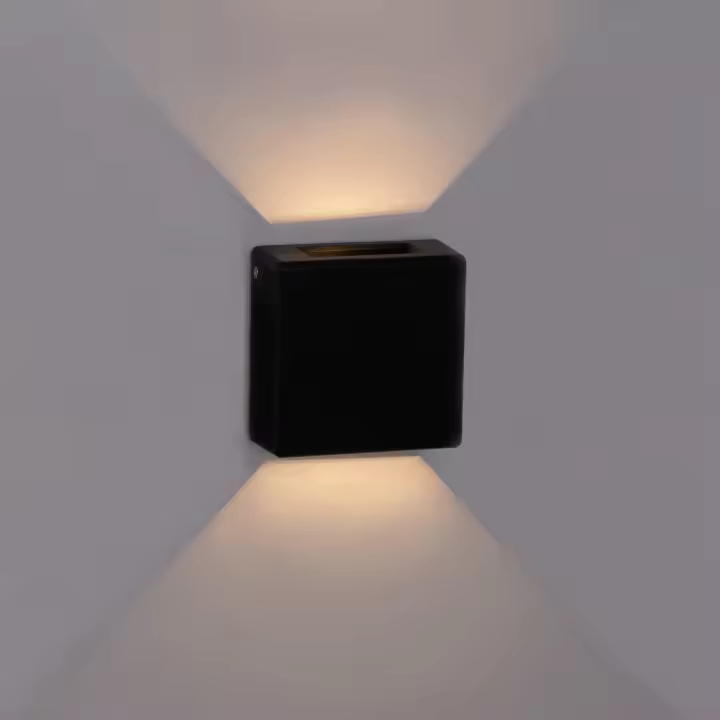Barcelona LED Aplique de pared exterior LED cuadrado "Square 2" - 3W - IP54 - Emisión de luz dos caras - 1