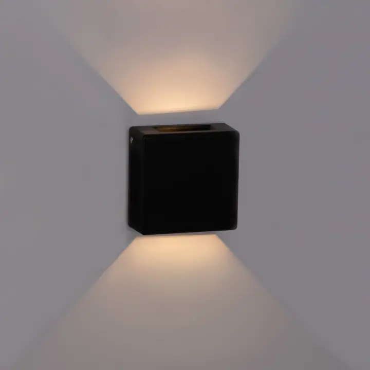Barcelona LED Aplique de pared exterior LED cuadrado "Square 2" - 3W - IP54 - Emisión de luz dos caras - 1