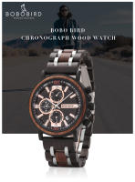 Reloj De Cuarzo Para Hombre BOBO BIRD De Madera Lujo Estilo Militar Con Cronógrafo Y Caja De Madera Relogio Masculino - details 3