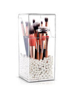 Organizador De Maquillaje Transparente De Acrílico Porta Pinceles Y Labiales Reutilizable Contenedor De Escritorio Caja De Almacenamiento Para Cosméticos - details 0
