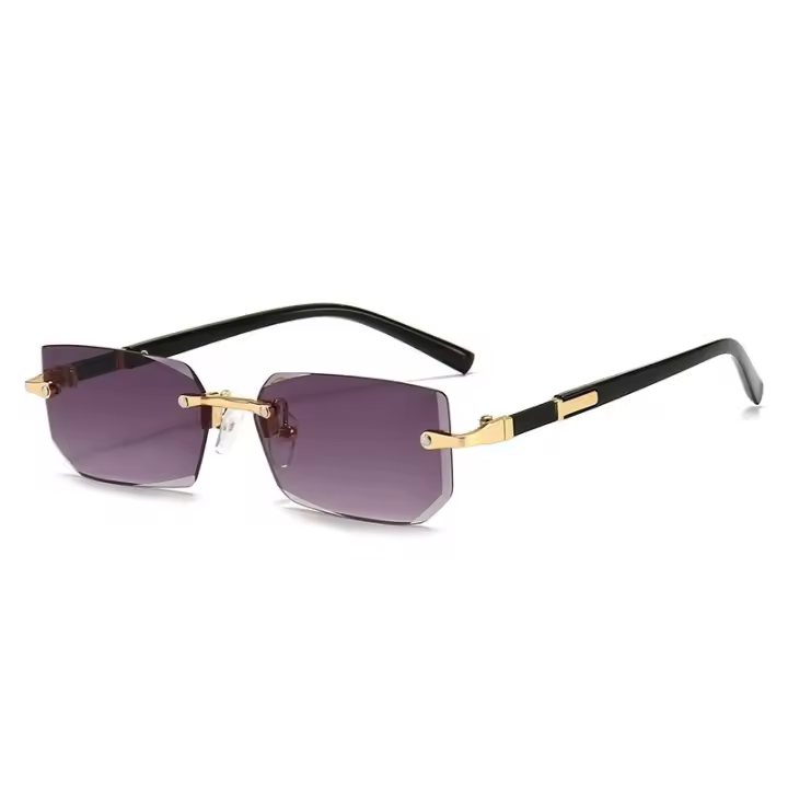 Gafas De Sol Rectangular Para Mujer Y Hombre Marco Metálico Lente Transparente Protección UV400 ModaVintage - 1