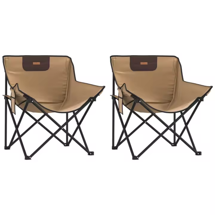 Sillas de camping con Bolso de Mano 2 Unidades Marron - 1