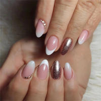 24Pcs Set Uñas Postizas De Acrílico Blancas Con Borde Ovaladas Adhesivas Fáciles De Usar Y Quitar Cubierta Total De Uñas - details 18