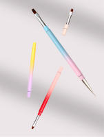 Pincel De Dibujo De Cepillo De Línea Para Uñas Con Mango Metálico De Doble Cabeza Herramientas De Manicura Para Pólipos De Gel Y Arte De Uñas - details 4