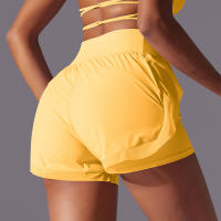 Shorts De Yoga Para Mujer Color Sólido Transpirables Secado Rápido Estilo Deportivo Para Verano Ciclismo Running Gimnasio - details 14