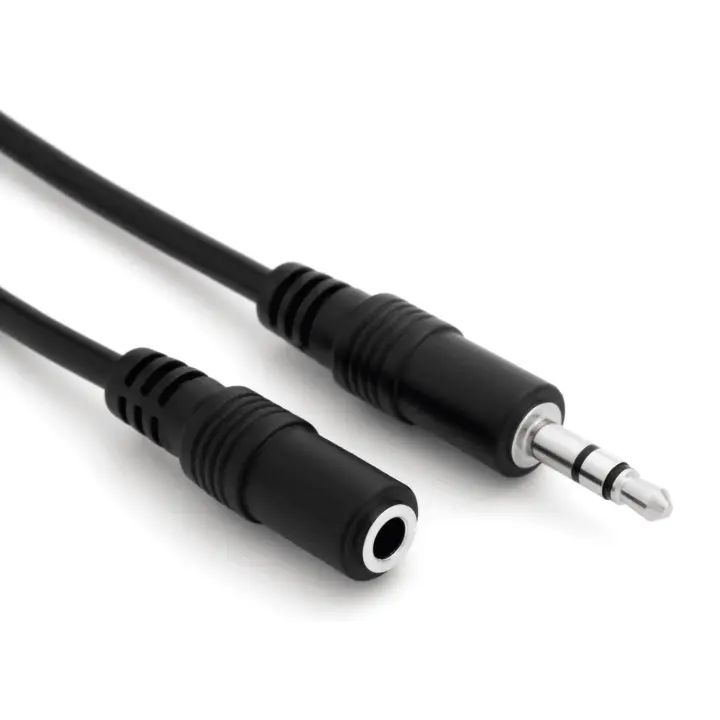 CABLEPELADO Cable Audio alargador Extensor | Jack Audio Estéreo 3,5 mm Macho a Hembra | Cable alargador de Audio estéreo | para Altavoces, Auriculares, Móvil, Tablet, MP3 | Negro | 3 Metros - 1