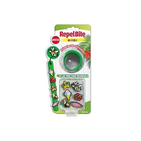 Esteve Repelbite Niños Pulsera con Pins Protección Eficaz contra Mosquitos para los Más Pequeños - 1