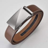 Cinturones Hombre, Cinturón Hombre Cuero with Hebilla Automática Trinquete, Ancho 3,5 CM-Tamaño Ajustable para Pantalones Formales Vestido Traje,Ideal para Trajes, Jeans, Trabajo Casual y de Negocios - details 4