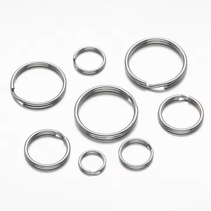 Anillos De Llave De Acero Inoxidable 50pcs Para Joyería Y Artesanía DIY Anillos Divididos Para Cadenas De Llaves Tamaños Variados - 1