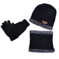 Gorro y Guantes de Invierno para Hombres con Forro Polar Conjuntos de Sombrero Suave Guantes de Pantalla Táctil Unisex Beanie de Punto Gorra Casual Cálida para Regalos - details 4