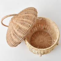 Cesta De Hongo Tejida De Rotura Bohemia Portátil Para Almacenamiento De Juguetes Y Artículos Variados Organizador De Picnic Al Aire Libre Y Vacaciones Material De Paja Ecológico - details 7