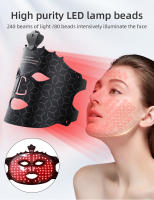 Máscara Facial LED De 7 Colores Con 80 Piezas De Silicona Suave Flexible Terapia Photon Para Acné Y Control De Grasa Mejora La Reparación Celular - details 3