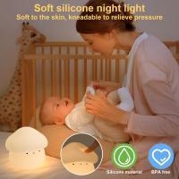 Luz Nocturna, Silicona Lampara Bebe Noche Recargable, Luz Quitamiedos Infantil con Función de Atenuación Táctil, Luz Nocturna - details 2