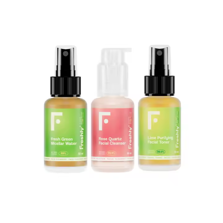 Freshly Cosmetics - Rutina de limpieza facial formato viaje Mini Cleanser Trio - 1