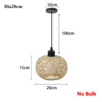 Lámpara Colgante De Bambú Tejida Decorativa Para Pasillo Y Sala De Estar E27 Fuente De Iluminación Moderna Y Retro - details 1