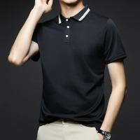Camisa Polo Hombre Estilo Casual Transpirable Con Mangas Cortas Y Rayas Cuello Redondo Top Cómodo Para Verano - details 13