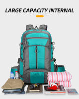 Mochila De Nylon 50L Para Camping Y Trekking Deporte Al Aire Libre Senderismo Escalada Viaje Bolsa De Hombro Reflectante Para Hombres - details 1