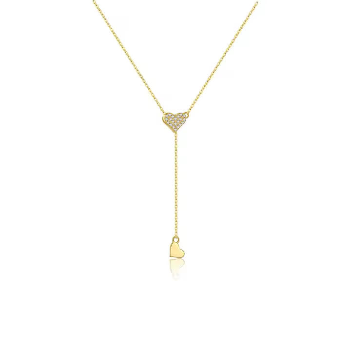 Collar De Corazón Ajustable Para Mujer En Plata 925 Con Cierre Flexible Y Zirconia Joyería Clásica Con Toque Moderno Para Fiesta Aniversario Regalo - 1