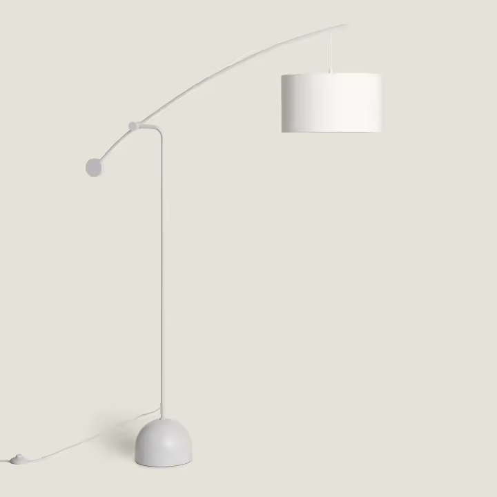 Ledkia Lámpara de Pie Metal Meetkunde Blanco - 1