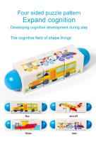 Puzzle De Madera 3D Para Niños Bloques De Construcción Giratorios Juguete Educativo Temprano Identificación De Animales Y Colores Formas - details 0