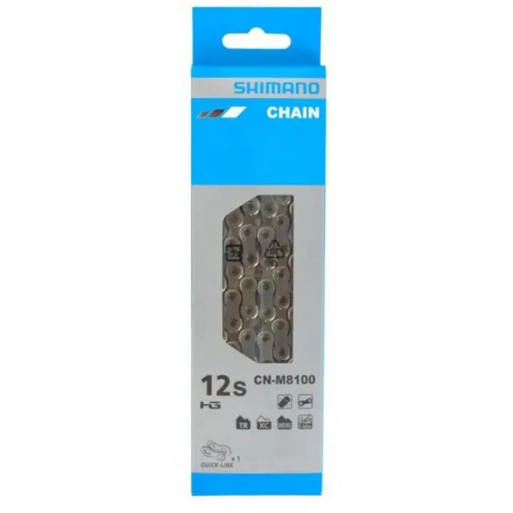 SHIMANO | Cadena Deore XT M8100 12v 138 Eslabones - La cadena Shimano para el grupo M8100 y Ultegra R8100 mejora la retención de la cadena gracias a una parte extendida de la placa interior - 1