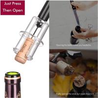 Pulverizador De Vino Con Tapa De Madera Pin Remover Portátil Y Seguro En Acero Inoxidable Herramientas De Barra Accesorios De Cocina Abrebotellas De Presión Aire - details 2