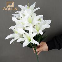 Ramo De Lirio Blanco Artificial De 9 Cabezas Decoración Floral Sintética Para El Hogar Regalo De Fiestas Y Bodas - details 5