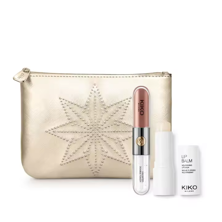Pack rutina maquillaje KIKO MILANO Lip set: Unlimited Double Touch 103 + Lip Balm + Festive pochette - 1