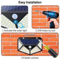Lámparas Solares Para Exterior Con Sensor De Movimiento PIR 100 LED Impermeables Para Decoración De Jardín Y Farol De Calle - details 7