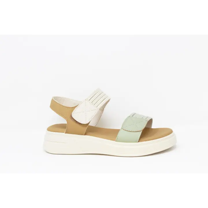 Sandalias de Plataforma "Ultracomfort" Mujer NIKO AMORE – Cierre Velcro y Cinta Multicolor. Ref: 3347 - 1