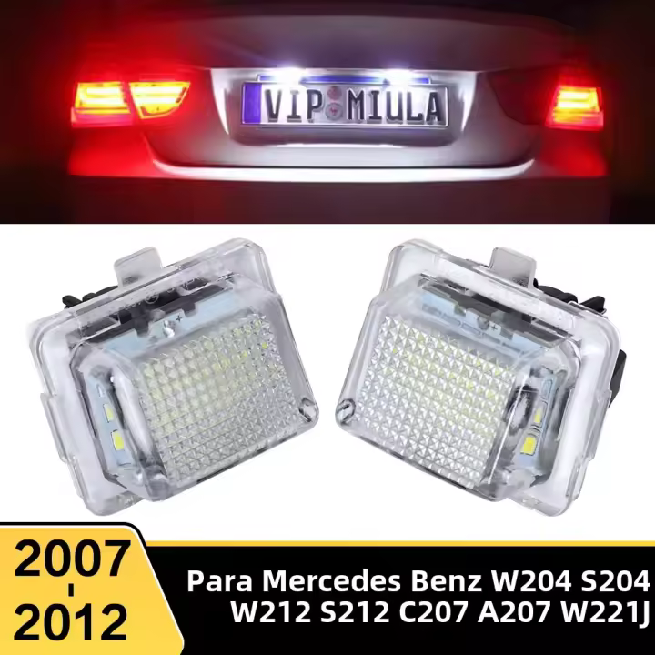 Lámparas LED Para Placa De Matrícula 2X Accesorios Externos Para Mercedes Benz W204 S204 W212 S212 C207 A207 W221 C E S Clase Luz 12V 5W T10 Interfaz - 1