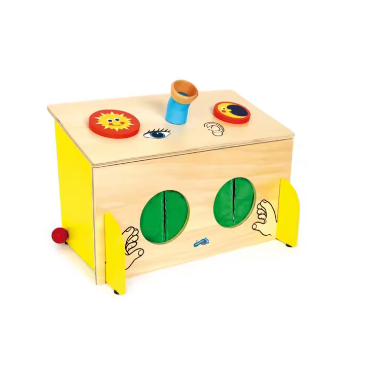 Small Foot Caja Multisensorial para Estimulación Sensorial y Reconocimiento Táctil de Objetos - 1