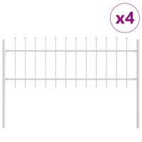 valla de jardín vidaXL con punta de lanza blanca 6,8x0,6 m de acero - details 1