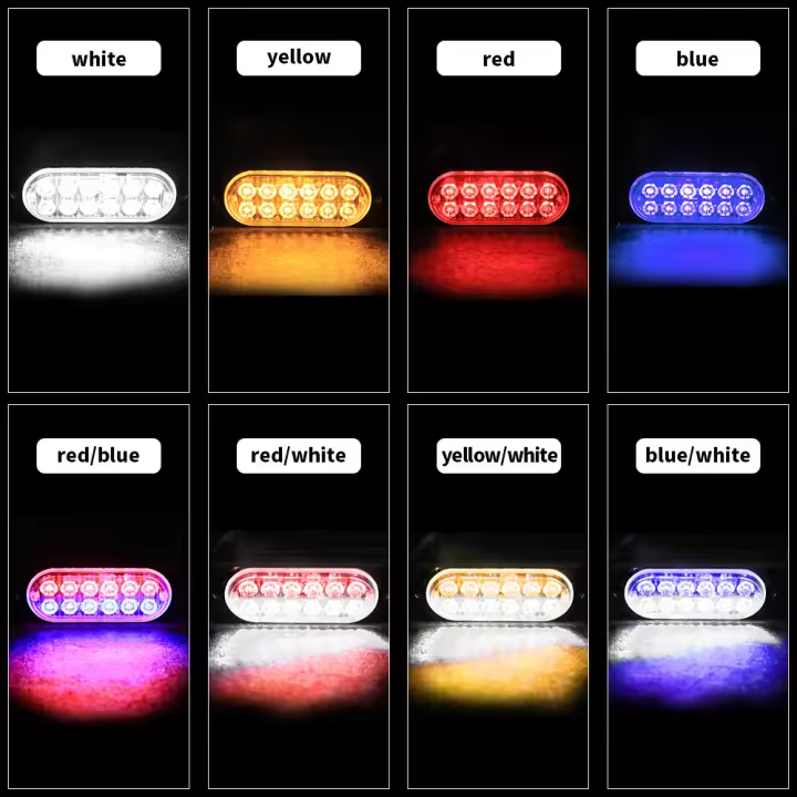 Luz de advertencia de señal lateral de carrocería de camión DXZ de 12-24 V, luz estroboscópica intermitente ultrafina de 12 LED, 36 W (2pcs) - 1