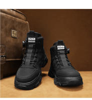 Botas De Motociclista Para Hombre Negras Moda Casual Plataforma Trabajo Exterior Calzado De Calle Botines De Cuero Para Hombre Altura Del Tobillo - details 13