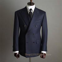 Conjunto De Traje Formal Para Hombre Con Botones Y Bolsillos Chaqueta De Negocios Estilo Turndown Collar Para Citas Y Bodas Traje Elegante De Cuatro Estaciones - details 2