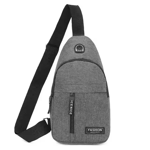 Bolso Cruzado De Tela Oxford Para Hombres Nueva Moda Bolsa De Pecho Portátil Con Cierre De Cremallera Y Interior Con Bolsillo - 1