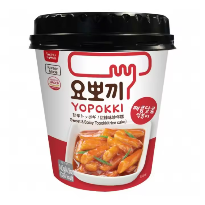 Young Poong Yopokki  Pastel de Arroz sabor Dulce y Picante Topokki Cup 140g - 1
