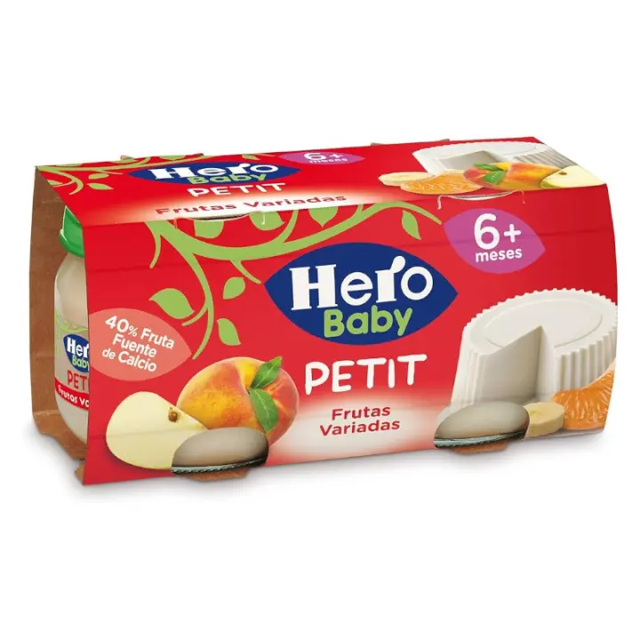 HERO BABY PETIT QUESO FRESCO Y FRUTAS VARIADAS BIPACK 80G +6M - 1