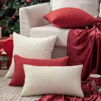 Fundas De Cojines Navideñas Rojas Fundas De Cojines Decorativas De Terciopelo Suave Fundas De Cojines Lumbar Para El Hogar Estilo Navideño - details 3