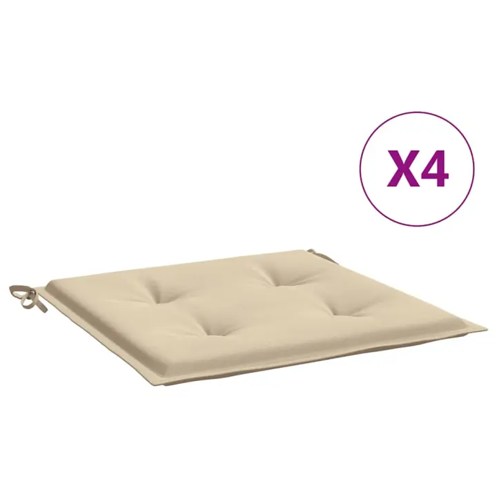 Fundas de Silla de Jardín 4 UDS lienzo Oxford beige 50x50x4 cm - 1